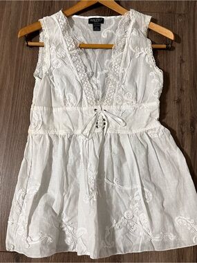 Poetry White Cotton Sleeveless Top